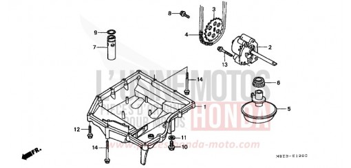 CARTER D'HUILE/POMPE A HUILE CB600FX de 1999